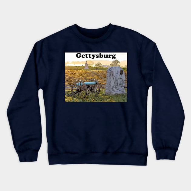 Gettysburg Battlefield Peach Orchard Area Crewneck Sweatshirt by Andy's Art